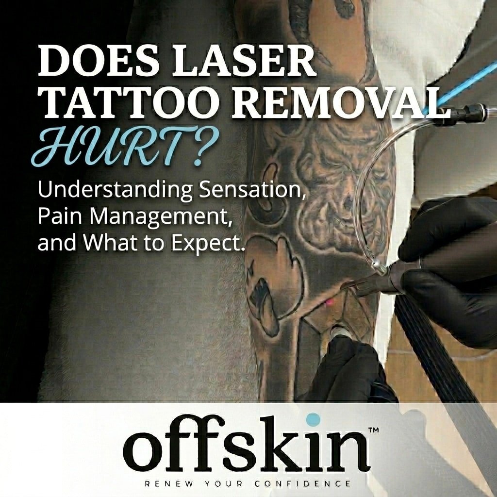 Picosecond laser tattoo removal session with cooling technology for comfort